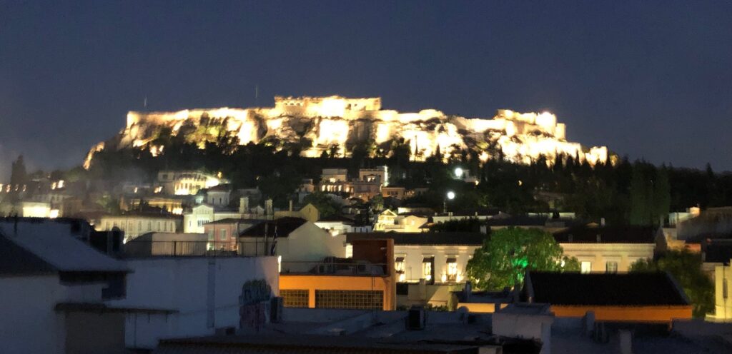 View of the Acropolis from dinner